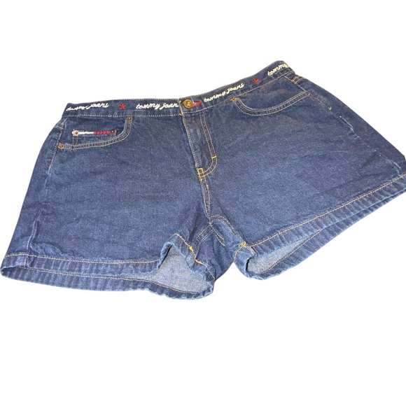 Tommy Hilfiger Vintage Y2K 90’s Preppy Embroidered Logo Denim Shorts - Picture 5 of 15